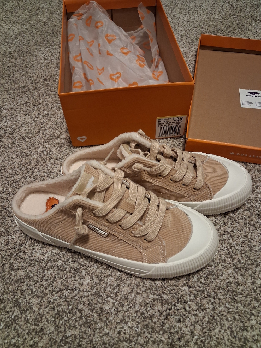 Rocket Dog Beige Corduroy Slip-On Sneakers